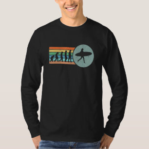 Camiseta Evolução do surf Retro Vintage Rapariga Surfer Mul