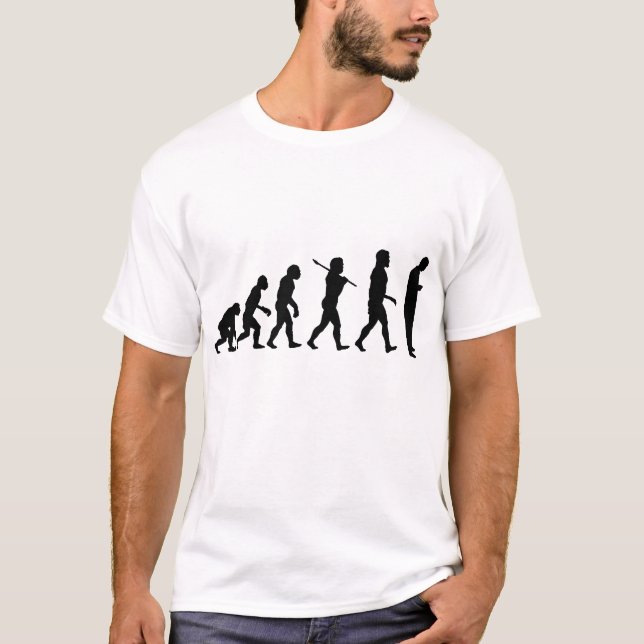Camiseta Evolução do t-shirt de Texting do homem (Frente)