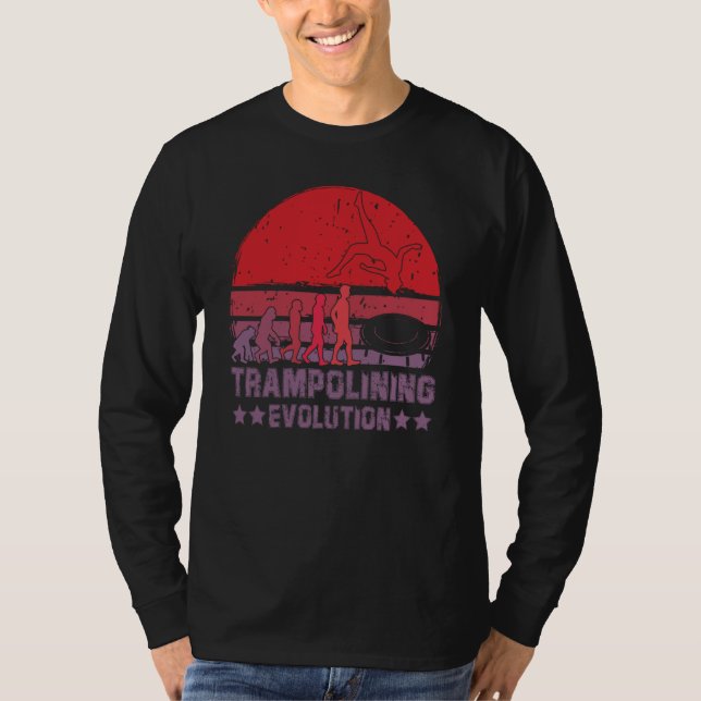 Camiseta Evolução do Trampolim Saltando Ginásio de Trampoli (Frente)