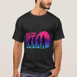 Camiseta Evolução do Verdadeiro Homem – Pescador Engraçado