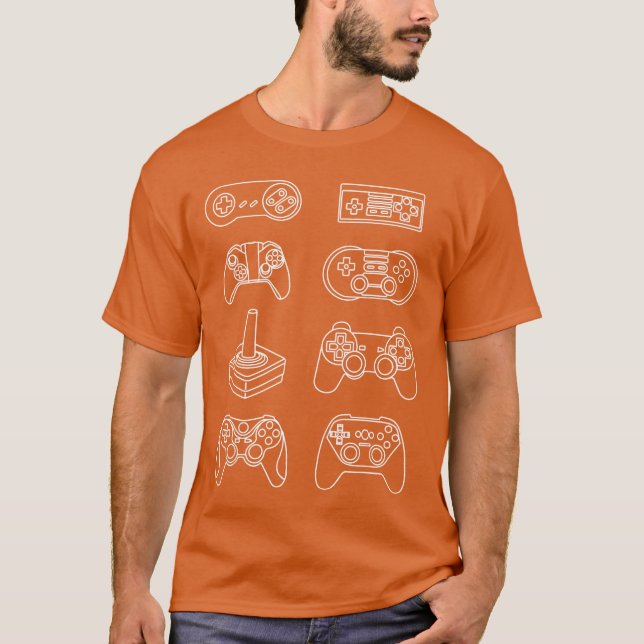 Camiseta Evolução dos Controles de Videogames Geek Nerd Jog (Frente)