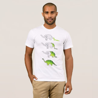 Camiseta evolução dos elefantes aos dinossauros