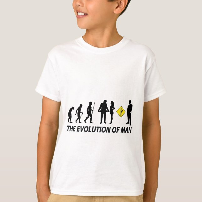 Camiseta Evolução dos homens que vão sua própria maneira (Frente)