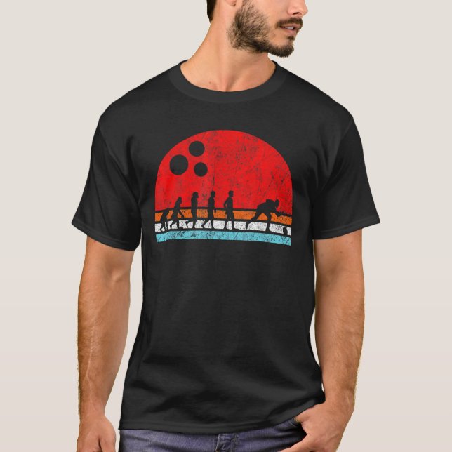 Camiseta Evolução Dos Pinos Da Beco Da Boliche Em Greve De  (Frente)