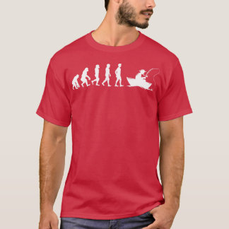 Camiseta Evolução Engraçada Da Pesca Do Homem E Do Barco
