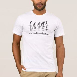 Camiseta evolução humana, a diminuição infinita
