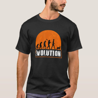 Camiseta Evolução Humana Corgi Galês de Cardigan