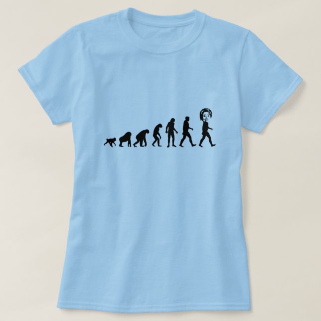 Camiseta Evolução humana Hillary Clinton (Frente do Design)