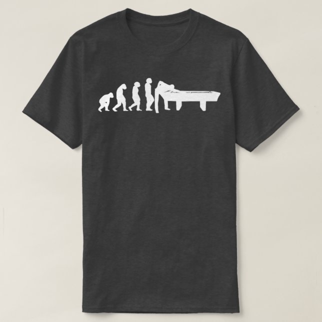 Camiseta EVOLUÇÃO Jogos de mesa de piscina Billiard Snooker (Frente do Design)
