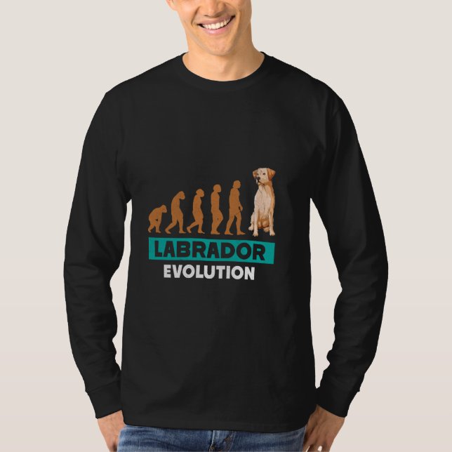 Camiseta EVOLUÇÃO LABRADOR Labrador Cachorro Engraçado Ow (Frente)