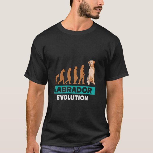 Camiseta EVOLUÇÃO LABRADOR Labrador Cachorro Engraçado Ow (Frente)