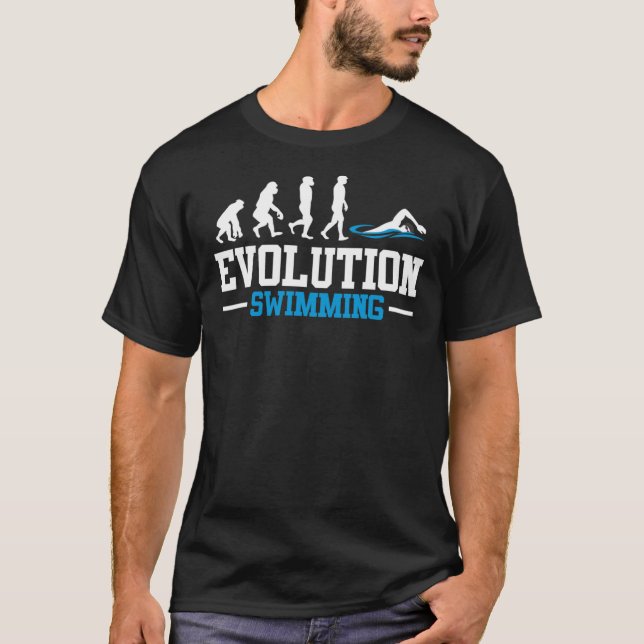 Camiseta Evolução nadando Camisa-T Essencial (Frente)