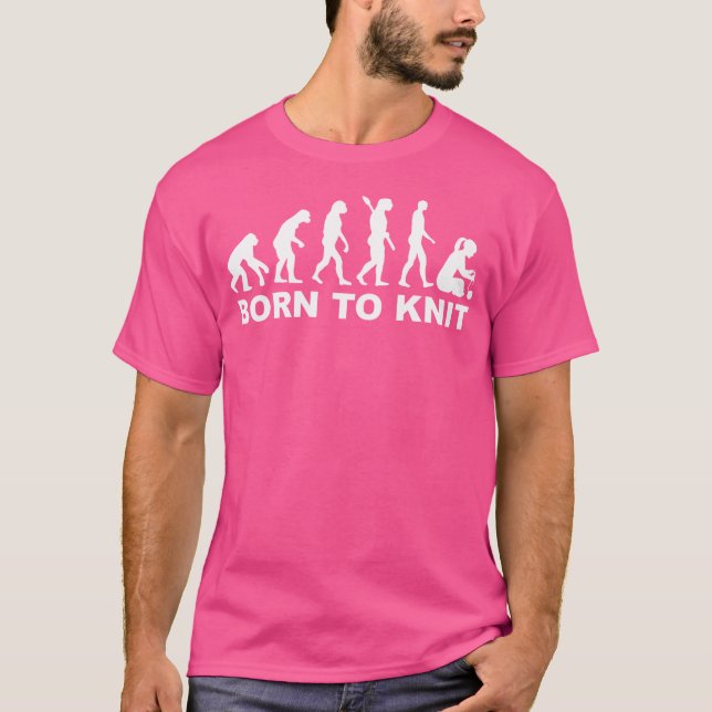 Camiseta Evolução Nascida Para Tricotar (Frente)