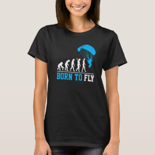 Camiseta Evolução Parapente Nascer Humano Para Voar Paraque