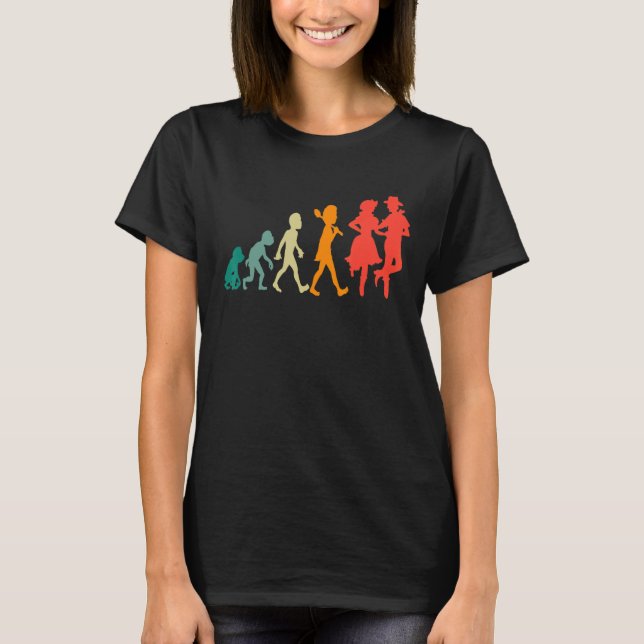 Camiseta Evolução Quadrada Dança Funny Retro (Frente)