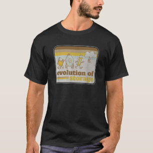 Camiseta Evolução Retro de Armazenamento Disco Flexível USB