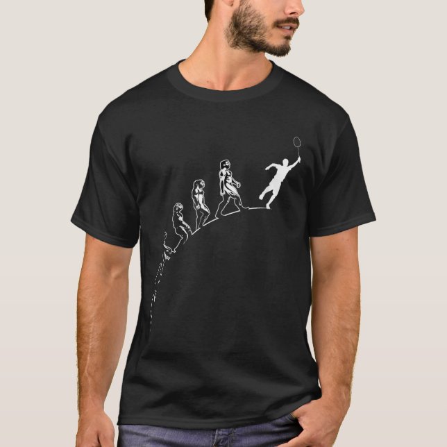 Camiseta Evoluçãode Badminton Shuttle Art (Frente)