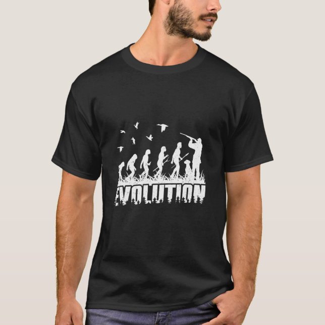Camiseta Evolution Duck Hunting Goose Hunter Waterfowl Hu (Frente)