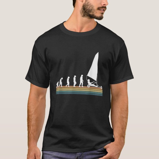 Camiseta Evolution Land Sailing Sand Yachting Dirtboating S (Frente)