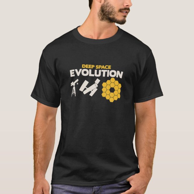 Camiseta Evolution Of Astronomy Telescopes James Webb Space (Frente)