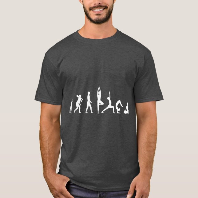 Camiseta Evolution of Yoga Darwins theory of enlightenment  (Frente)
