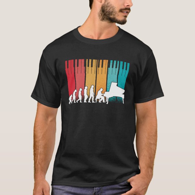Camiseta Evolution Piano Musical Keyboard Orchestra 5 (Frente)