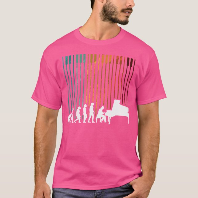 Camiseta Evolution Piano Músico Teclado Orquestra (Frente)
