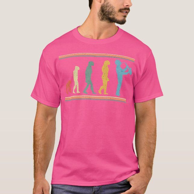 Camiseta Evolution Saxofone Vintage Musical Jazz (Frente)