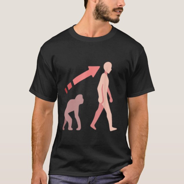 Camiseta Evolution science human man ape monkey history nat (Frente)