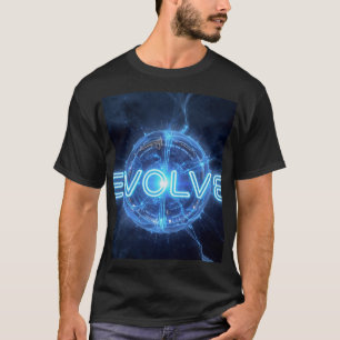 Camiseta EVOLVE Neon Blue Digital Sphere   Tech Ev