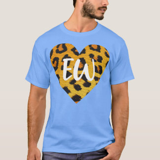 Camiseta Ew Heart Leopard Imprime Engraçado Sarcástico