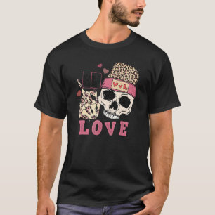 Camiseta Ew Love Lepard Skull Skeleton Anti Dias de os namo