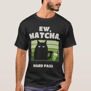 Camiseta Ew Matcha Hard Pass Retro Gato Preto