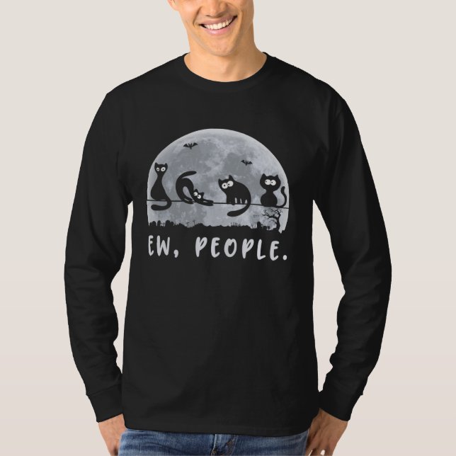 Camiseta Ew People  Black Cat Halloween Costume Cute Kitty  (Frente)