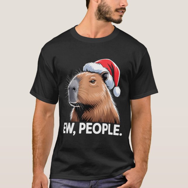 Camiseta Ew People Capybara Christmas Humor  (Frente)