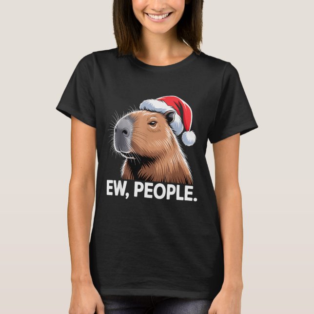 Camiseta Ew People Capybara Christmas Humor  (Frente)