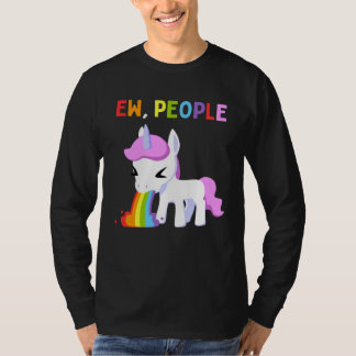 Camiseta Ew People Unicorn Antisocial Rainbow