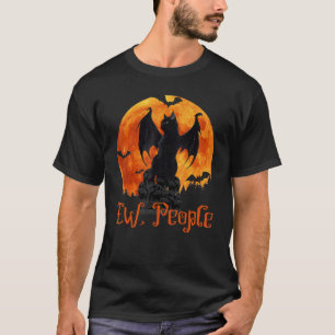 Camiseta Ew Pessoas Asas de Morcego Gato Preto Halloween 2