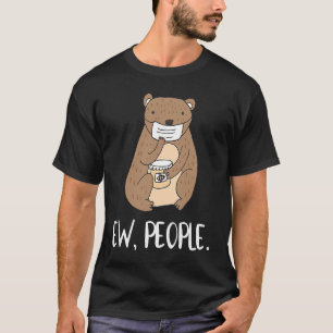 Camiseta Ew Pessoas Bear Face Máscara Social Distanciação