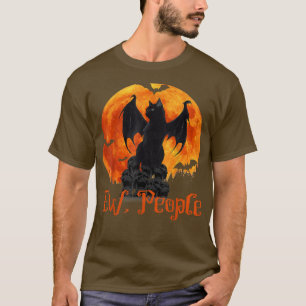 Camiseta Ew Pessoas Black Cat Bat Wings Halloween