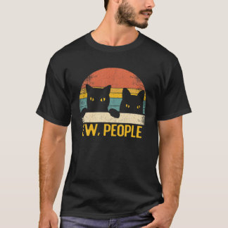 Camiseta Ew, Pessoas Black Cat Vintage Retro - Gato Engraça
