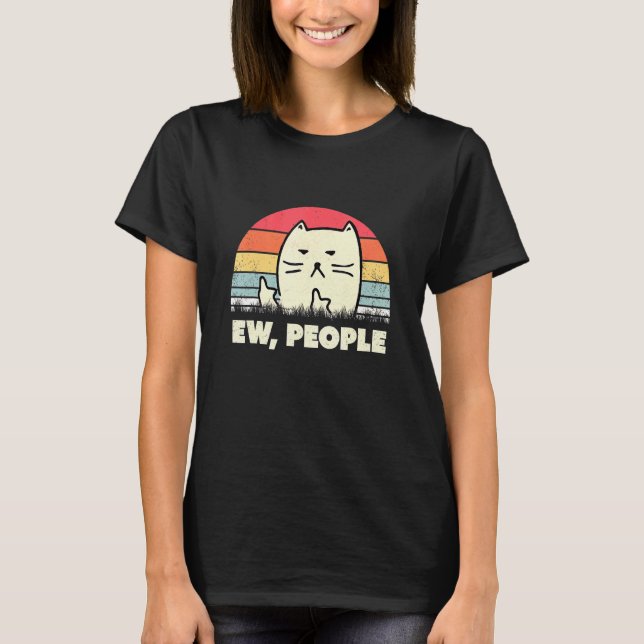Camiseta Ew Pessoas Ca Vintage Cat Black (Frente)