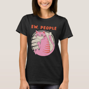Camiseta Ew Pessoas Cat Com Introdução Anti Social Vintage