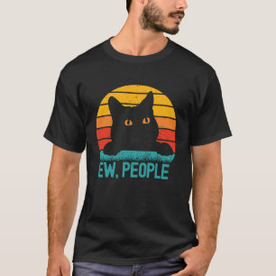 Camiseta Ew Pessoas Cat Sunset Introduzido Cat