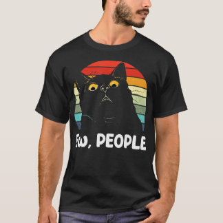 Camiseta Ew pessoas engraçadas amante de Black Cat para mul