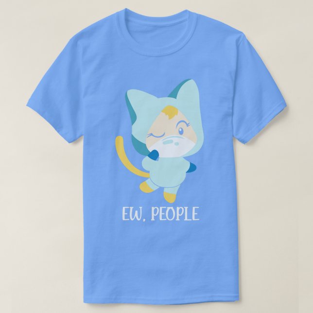 Camiseta Ew Pessoas Engraçado Gato Vestindo Mask introverti (Frente do Design)
