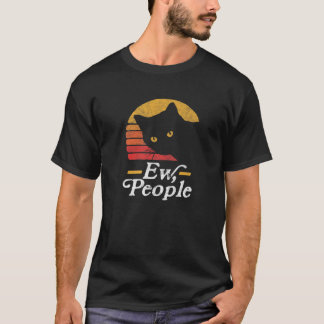 Camiseta Ew, Pessoas! Gato Engraçado Vintage Oitava Estilo 