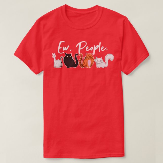 Camiseta Ew Pessoas Retro Cat Funny Introduverte Feline Cat (Frente do Design)