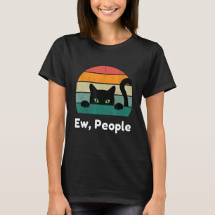 Camiseta Ew Pessoas Retro Cat Vintage Introduvert Longe