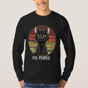 Camiseta Ew pessoas Vintage Black cat toca garotos engraçad